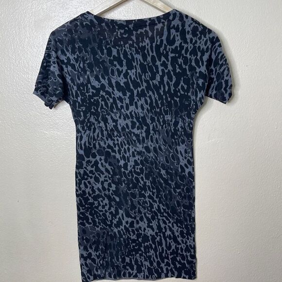 Loft Dress Womens XS Gray Short Sleeve Round Neck Animal Print Wool Casual Mini - Picture 6 of 7